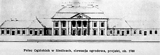 zdjęcie przedstawia Pałac Ogińskich - projekt z około 1780 roku