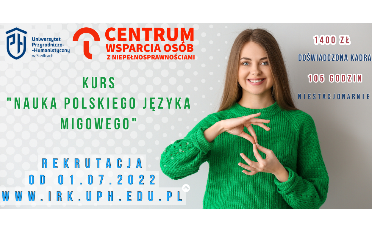 Trwa rekrutacja na kurs "Nauka Polskiego Języka Migowego" plakat 